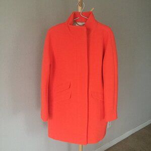 J.Crew Cocoon Coat Neon Geranium Orange NWT size 10